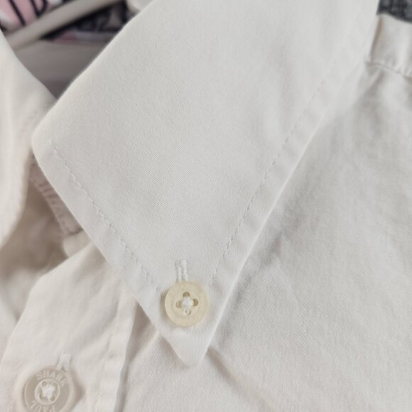 Paul & Shark Cotton Graphic Print Button-Down Medium White Shirt Men Long Sleeve - Picture 9 of 16